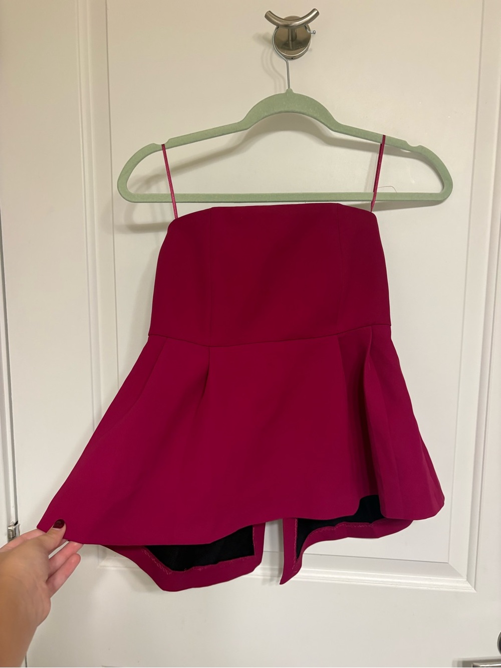 Zara Strapless Magenta Peplum Skort